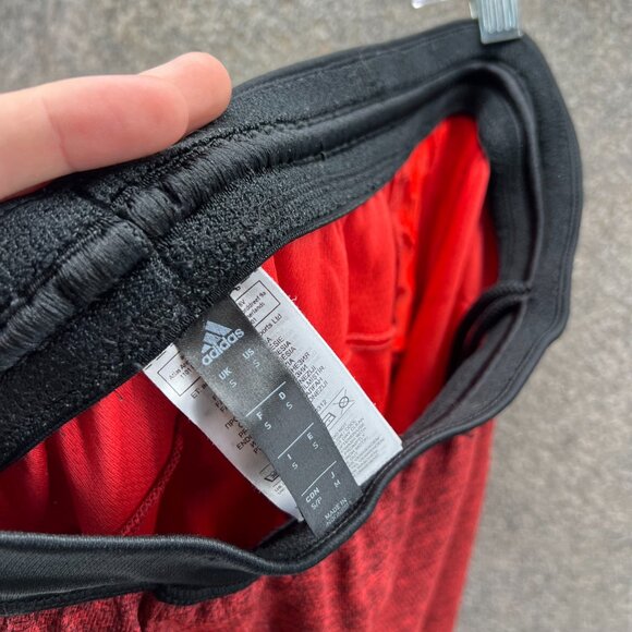 Adidas Shorts Mens Small Red Black Climalite Athletic Training Performance Lined - Picture 10 of 10